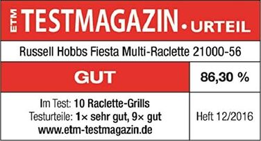 Гриль Ракулет Russell Hobbs 8 осіб з 8 сковородами та дерев'яним шпателем, 2 грильні поверхні: з натурального каменю з канавкою для соку та антипригарне поворотне решітка/тепаньякі, гриль для піци, 26280-56 (Raclette oval)