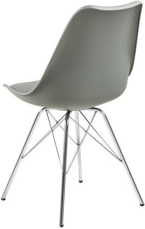 AC Design Їдальні стільці Emanuel, 2 шт. (світло-сірий/хром), PU/Метал, 48,5 x 85,5 x 54 см