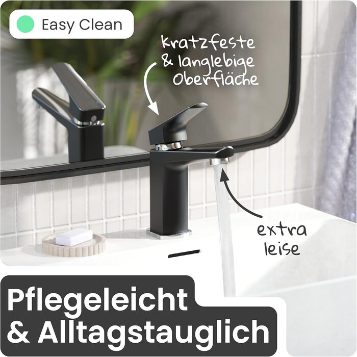 Змішувач для ванної кімнати Instmaier Amelie, одноlever, з міді (чорний/хром)