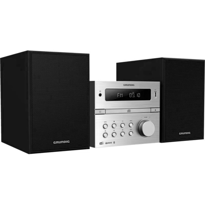 Мікросистема Grundig CMS 1050 DAB BT, CD/MP3, USB, чорний/сріблястий, 60 Вт RMS