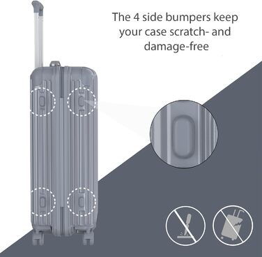 Набір валіз Voyagoux 2 шт. - 40L & 116L, жорсткі валізи, TSA-замок, ABS, 4 колеса 360°, міцний та легкий, рожеве золото