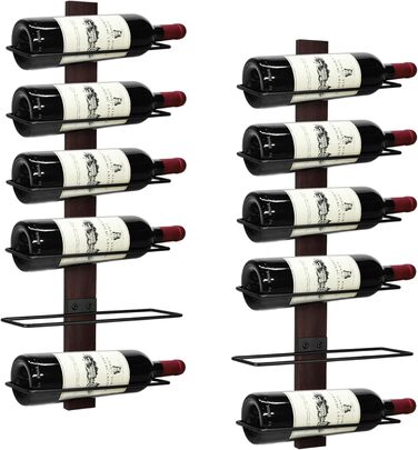 Металева полиця для вина на стіну, чорна, на 12 пляшок