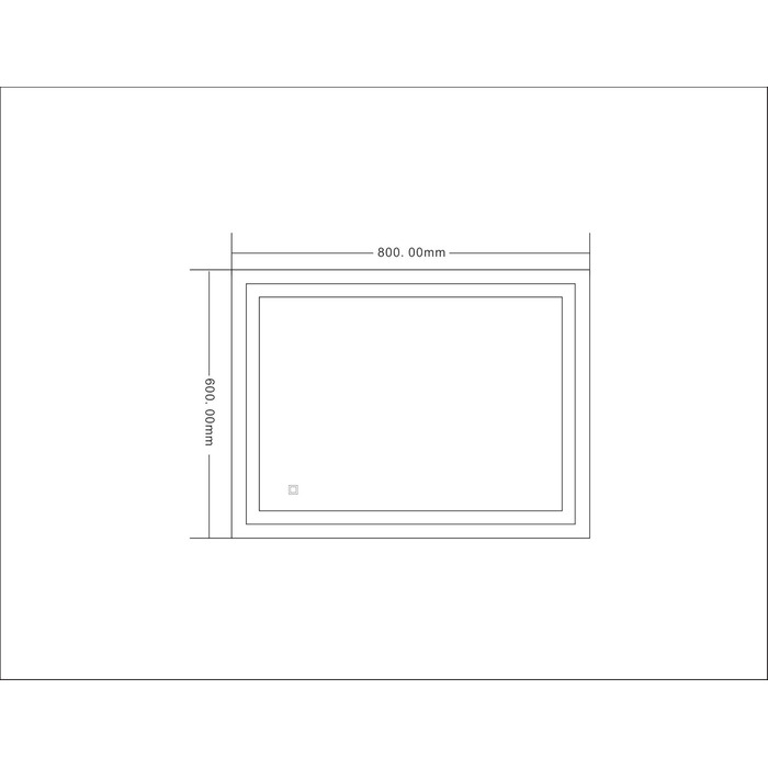 LED дзеркало Badspiegel GS084N з підсвічуванням (80 x 60 см, сенсорний вимикач, холодне біле світло)
