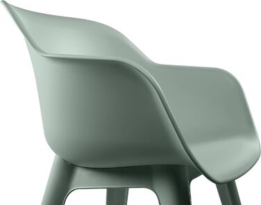 Садове крісло Allibert Akola 2 шт., пластик, 56.7×55.8×80.1 см, шаленське крісло-купол для саду, тераси, їдальні, вінтажне зелене