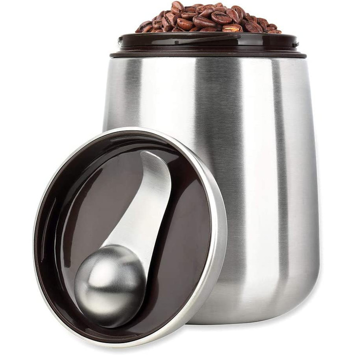 Баночка для кави Шрамм з дозуючою ложкою кавові банки Контейнер для кави з нержавіючої сталі з ароматизуючою кришкою герметична баночка для ароматизаторів