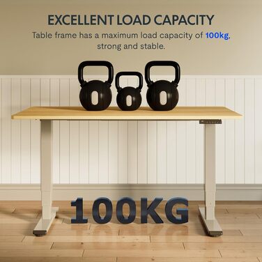 Електричний регульований стіл FLEXISPOT 120x80 см з подвійним мотором - ергономічний стоячий стіл для дому та офісу, 100 кг, тихий (<50 дБ), сірий + горіх