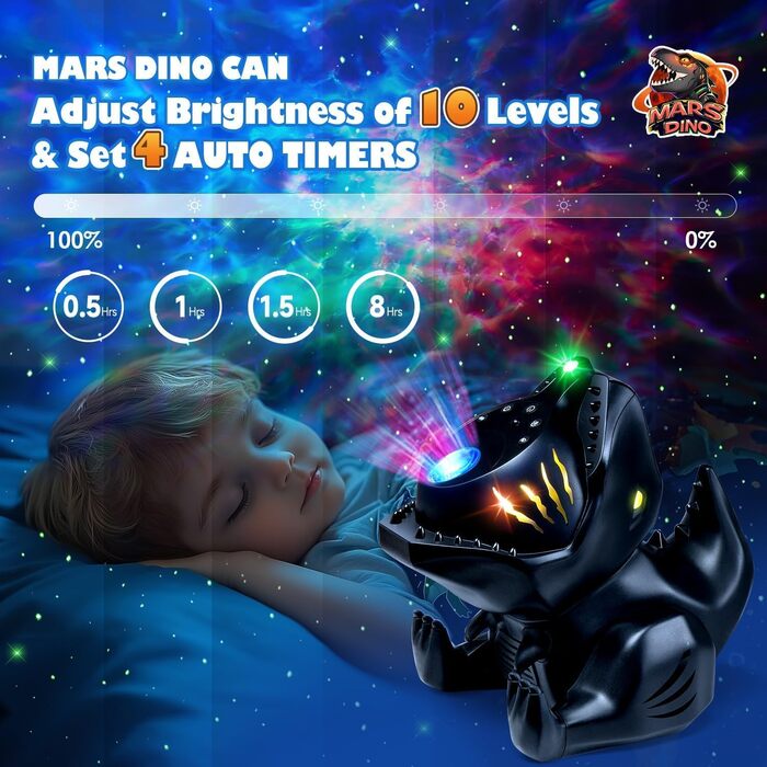 Проєктор зоряного неба Динозавр One Fire з Bluetooth, 144 режими, нічник для дітей з пультом, новорічний декор