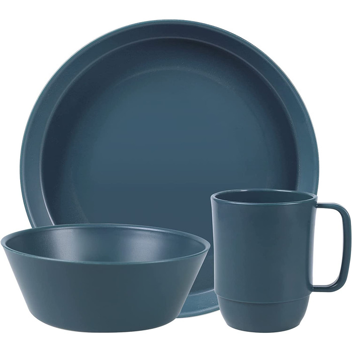 Пластикові набори посуду Greentainer / Легкий і небиткий комплект посуду, Набір тарілок, мисок,чашок, сервіровка столу