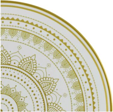 Набір порцелянової плитки з 8 предметів (16 предметів, золотий білий), 23587, серія Mandla Gold Black