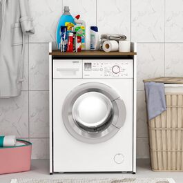 Шафа для пральної машини Homidea MIA - висока шафа для ванної кімнати - навісна шафа для пральної машини та сушильної машини для кухні та ванної кімнати 182.1 x 65 x 60 см (Антрацит/Дуб)