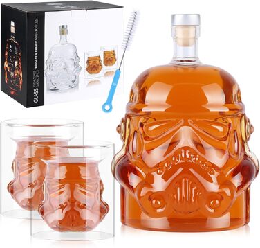 Набір для віскі: декантик, келихи та щітка для чищення. 750 мл
