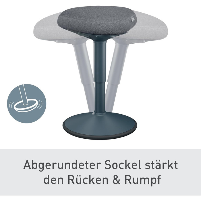 Офісний стілець Leitz Ergo Active з піною подвійної щільності, регульована висота 57-82 см, оббивка з переробленого матеріалу (до 110 кг), темно-сірий