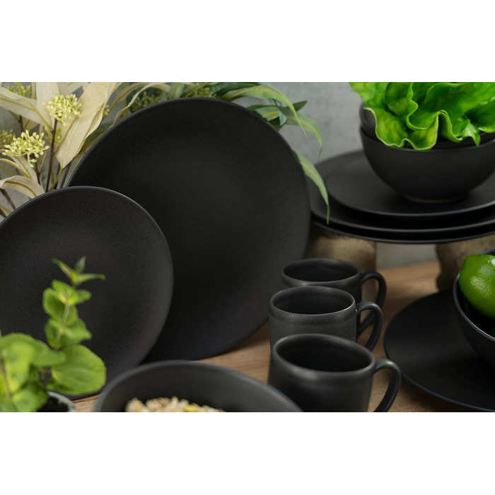 Набір посуду CreaTable Soft Touch Black, 6 предметів