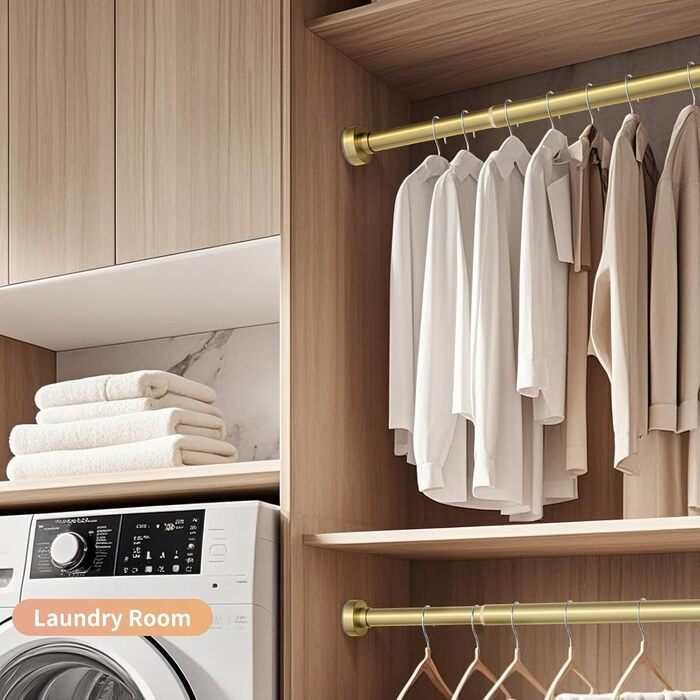 Штанга для душу, регульована, нержавіюча сталь, 86-167 см, без свердління, для ванної кімнати (золота, 86-244 см)