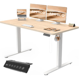 Регульований стіл JUMMICO з USB-портом для зарядки, електричний, 120 x 60 см (Бежевий)