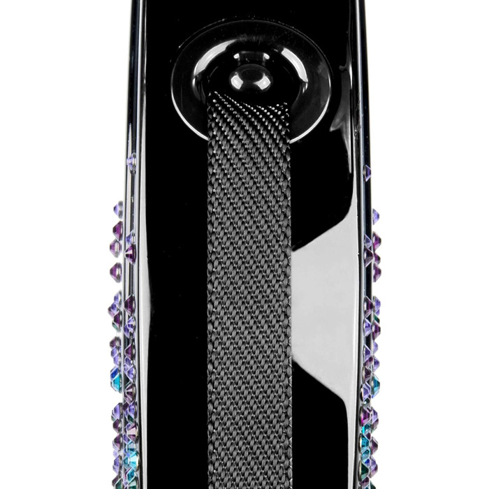 Гнучкий гламурний сплеск Mystic з кристалами Swarovski M-собачий висувний повідець-5 м-Чорний