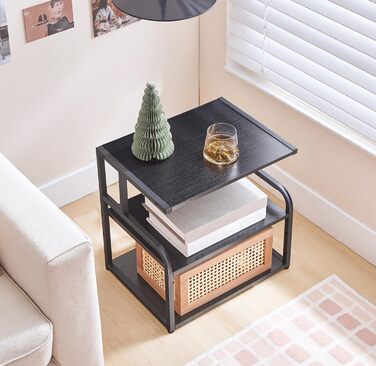 HOOBRO Стійка для принтера, 3-ярусний стіл-організатор, багатофункціональний письмовий стіл, стійка-шафа для принтера, з регульованою полицею, для офісу, кухні, вітальні, чорний EBB06PS01