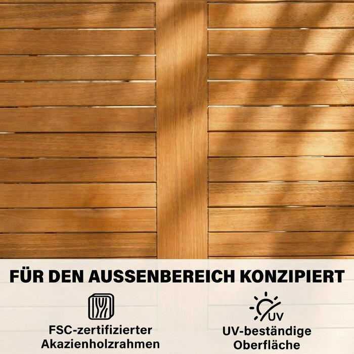 Комплект садових меблів із сертифікованого дерева FSC: складана група з 5 предметів (стіл та 4 стільці) з ламельнийним дизайном