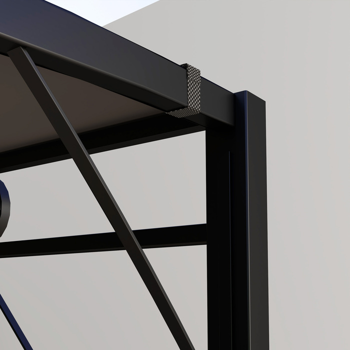 Павільйон з розкладним дахом, стійкий до погодних умов, 3 x 2,5 м, темно-сірий