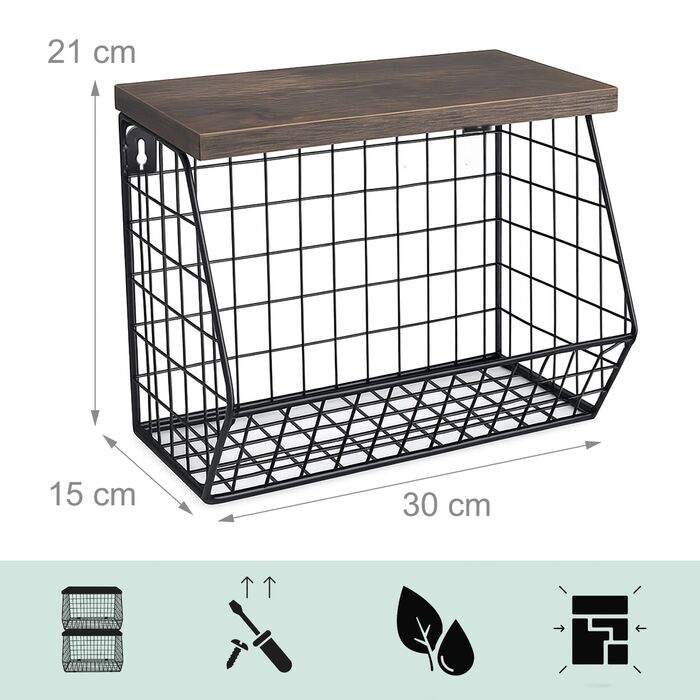 Підвісна полиця Relaxdays для зберігання фруктів та овочів