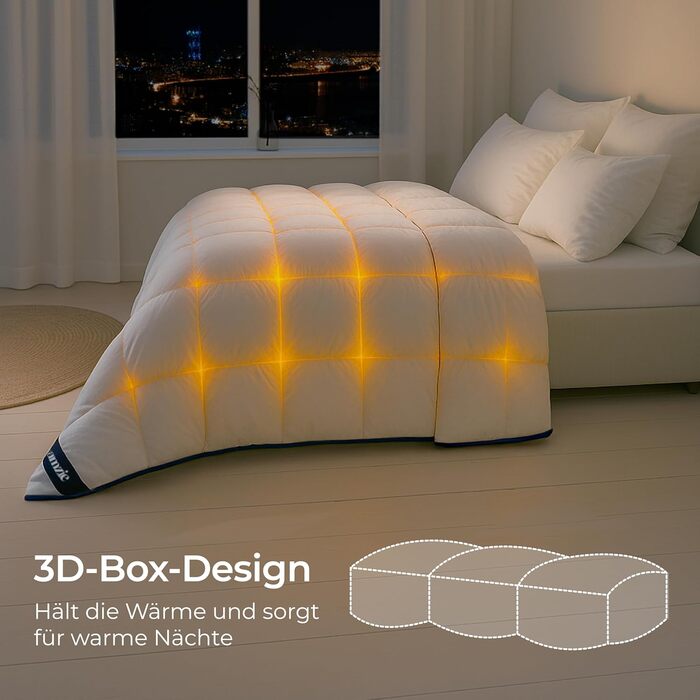 Пухова ковдра Dreamzie 200x200 см - тепла зимова ковдра з пухом та пером, 450 г/м², сертифікат добробуту тварин