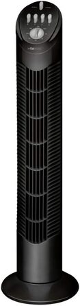 Клатронний баштовий вентилятор/баштовий вентилятор/колонний вентилятор/вентилятор на п'єдесталі TVL 3546 Коливання 75 градусів тиша/тиша для літа/літа холодне повітря Таймер висота 76 см 50 Вт чорний TVL 3546 чорний