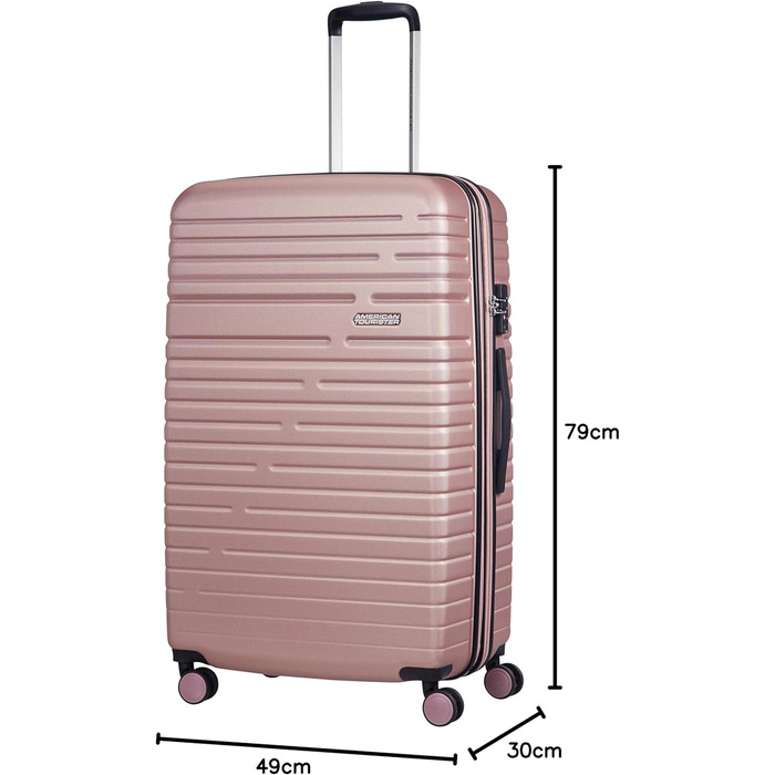 Валіза American Tourister Aero Racer Spinner 68, що розширюється, 75,5 л, Jet Black/Rose Pink