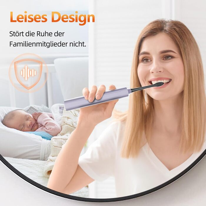 Електрична звукова зубна щітка Ritter з 5 режимами, 40000 VPM, IPX7, акумулятор 90 днів, таймер, блакитна