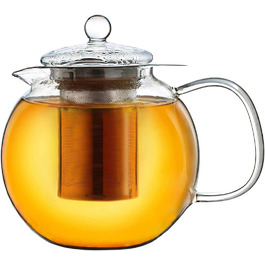 Скляний чайник Creano об'ємом 1,7 л, скляний чайник з 3 предметів з вбудованим ситечком з нержавіючої сталі і скляною кришкою, що ідеально підходить для приготування чаю.