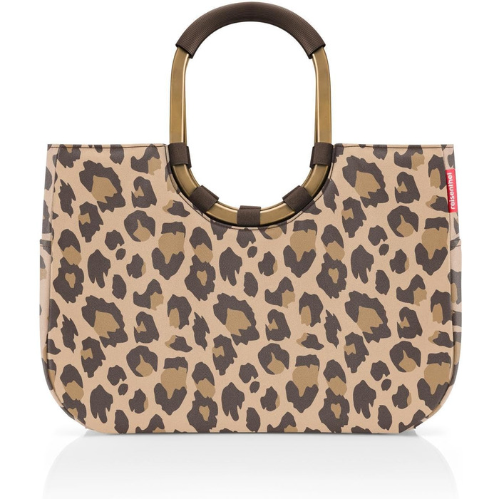 Сумка-шопер Reisenthel Loopshopper L Frame Leo Macchiato з практичними кишенями з перероблених PET-пляшок – стильний та водовідштовхуючий дизайн, колір золото