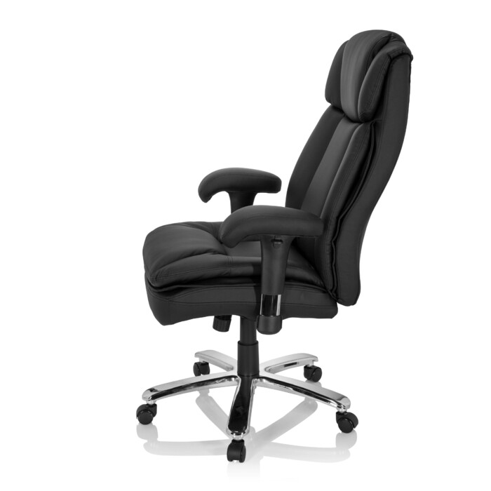 Крісло для важких навантажень / Офісне крісло BUILDER XXL з штучної шкіри чорного кольору hjh OFFICE