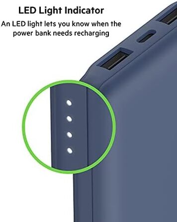 МАг, 1 порт USB-C та 2 USB-A, 15 Вт, для iPhone/Android, синій, 10 000