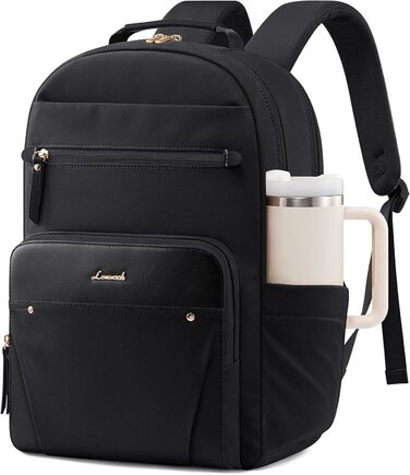 LOVEVOOK Рюкзак для ноутбука, чорний, 15.6 дюймів: водонепроникний, для роботи, навчання, подорожей