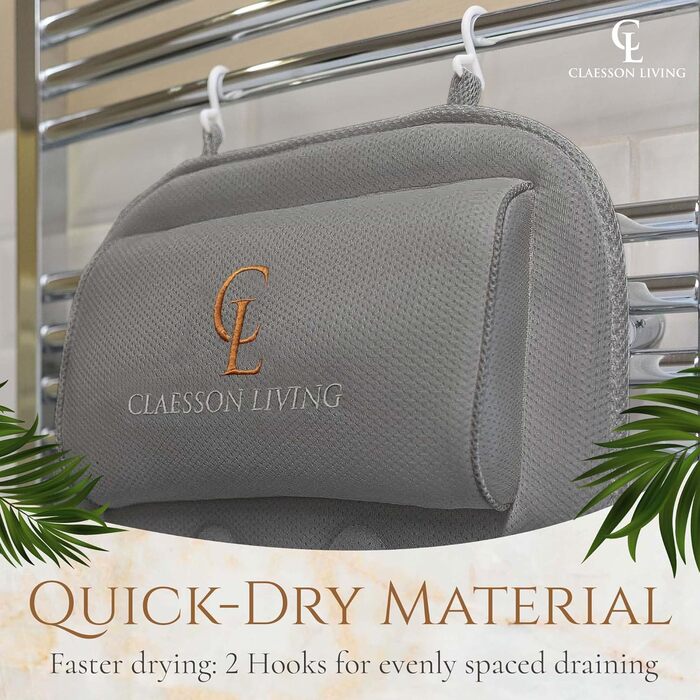 Подушка для ванни для всього тіла 125x43см - Подушка для ванни з підголовником для підтримки шиї, спини та ніг - З мішком для прання та подорожей та гачком для швидкого сушіння - Сіра