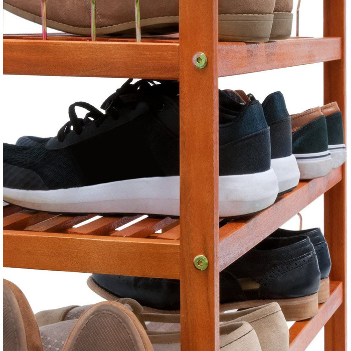 Полка для взуття 5 рівнів 75x26x82см FSC-Cert. Дерево акації Передпокій для ванної кімнати Шафа для взуття Коричневий