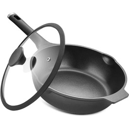 Сковорода-вок 28 см з кришкою, індукційна сковорода з антипригарним покриттям, алюмінієва сковорода з антипригарним покриттям, індукційна і безпечна для миття в посудомийній машині