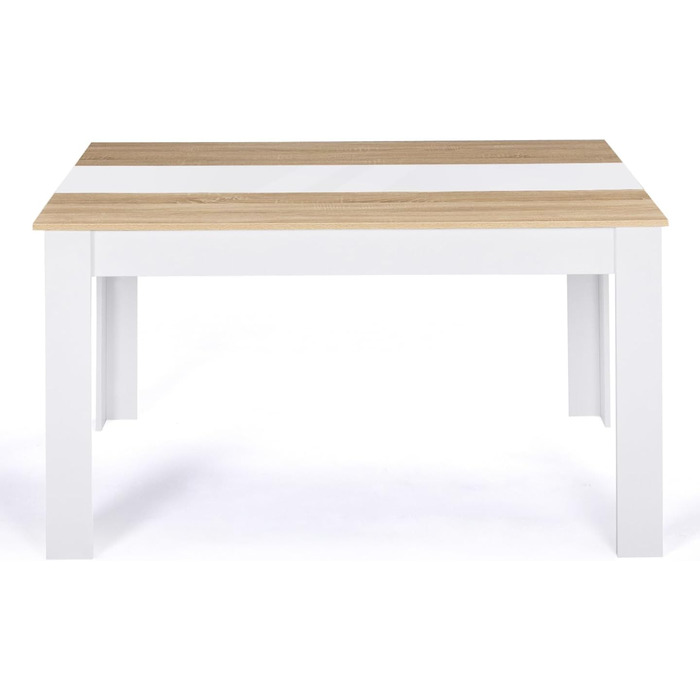Обідній стіл Georgia прямокутний, на 8 осіб, білий та з імітацією буку, 160 x 90 см