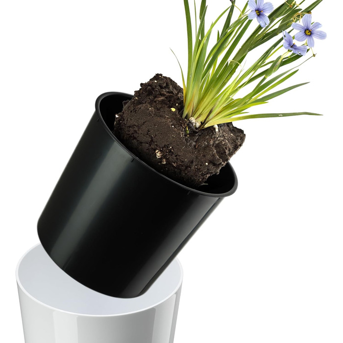 Набір горщиків KADAX (3 шт) з дерев'яною стружкою, білий глянцевий, 19,25/30 см