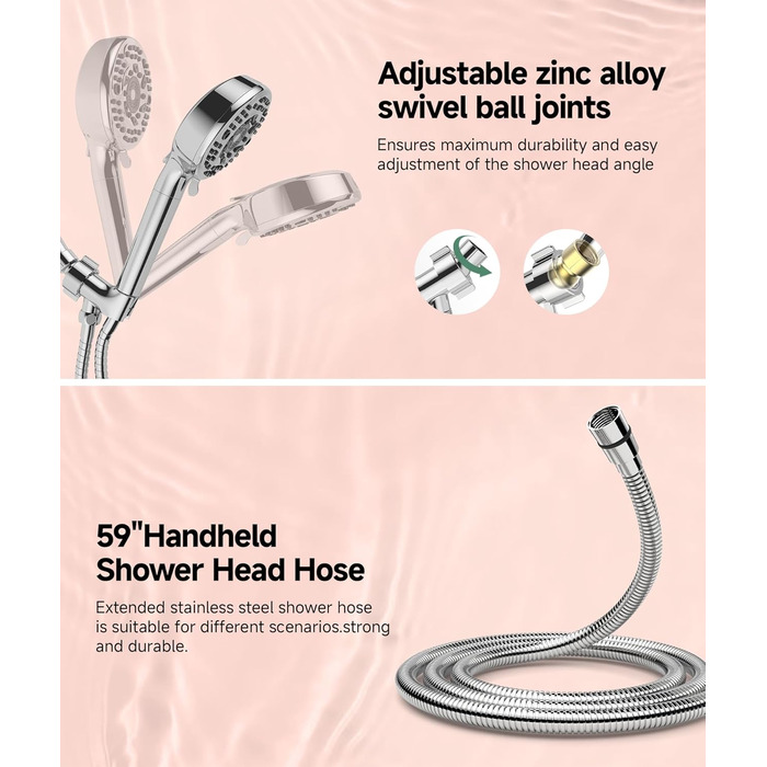 Фільтр для душу SunCleanse з ручним душем, 9 режимів, чорний (хром)