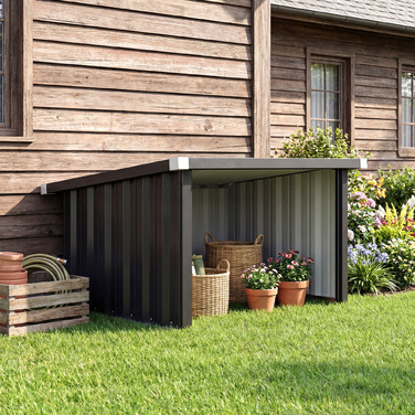 Гараж для робота-косарки зі сталі, 108 x 86 x 62,5 см. Гараж для робота-косарки з похилим дахом та захисним бордюром, виготовлений з оцинкованої сталі.