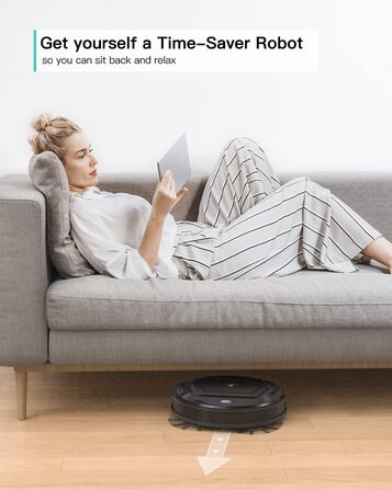 Робот-пилосос LEFANT M210P: потужність 2200 Па, тиха робота 55 дБ, Wi-Fi, Bluetooth, Alexa, керування через додаток, час роботи 120 хвилин, для шерсті тварин та твердих поверхонь