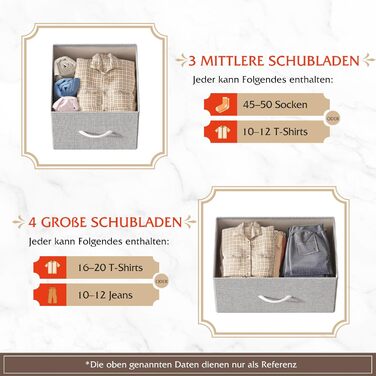 Комод WLIVE з тканини, 7 висувних ящиків, сірий - для спальні, вітальні