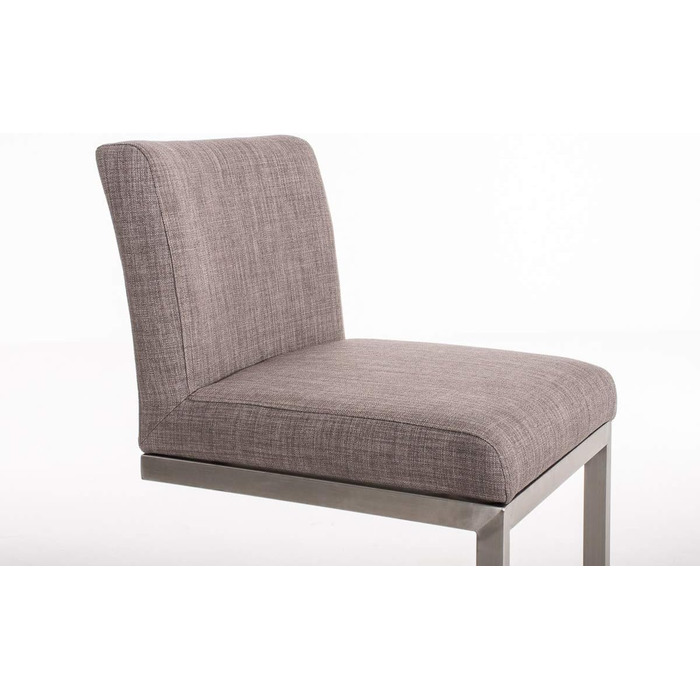 Барний стілець Paros з нержавіючої сталі, оббивка з тканини, з підлокітником та ергономічною підніжкою, сірий