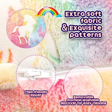 Дитяче розкладне диван-крісло BEJOY 2 в 1, Sherpa, з єдинорогами, для дитячої кімнати, подарунок на день народження, для дівчаток та хлопчиків