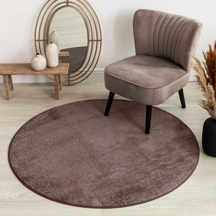 Килим Studio Maine Rug Round Crme 130см, короткий ворс, Вітальня/Спальня, Коричневий