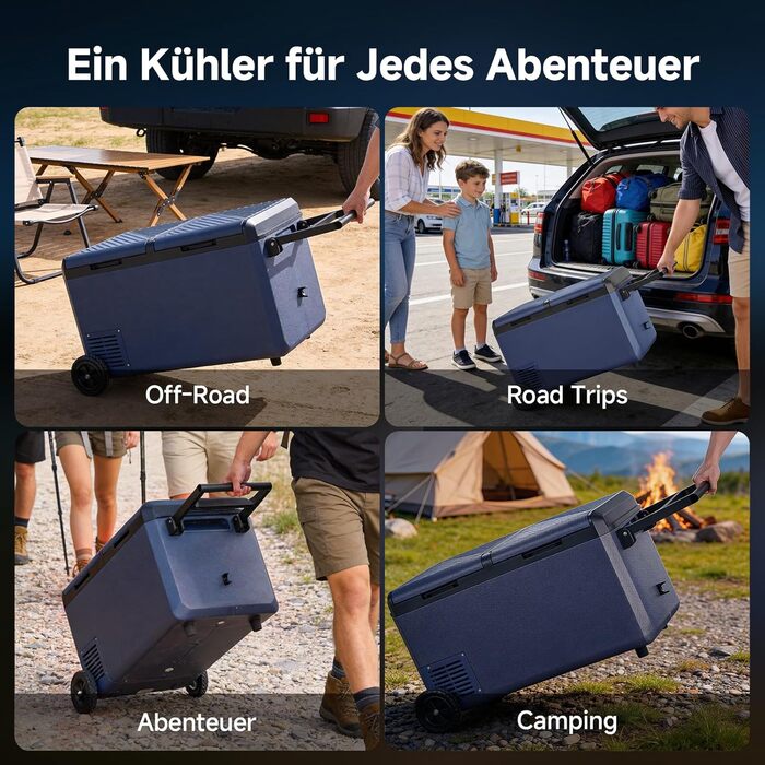 Автомобільний компресорний холодильник AAOBOSI 75л: Електричний, IPX4, -20°C/+20°C для авто, кемпінгу, подорожей