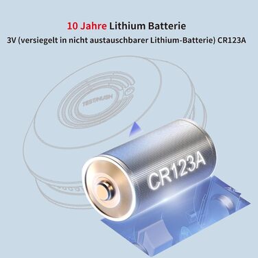 Пожежні сповіщувачі для дому та офісу з фотоелектричним датчиком 10 років, оптичний димовий сповіщувач на батарейці, 2 шт.