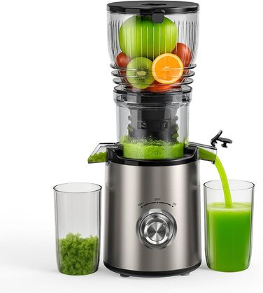 Електричний соковитискач Slow Juicer: для овочів та фруктів, 148 мм, 2 л, легкий у чищенні, з 2 чашками