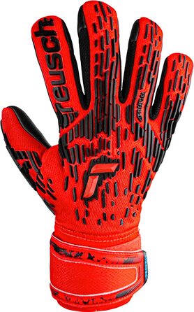 Молодіжні воротарські рукавички Reusch унісекс Attraction Fregel Silver Finger Support Junior з дуже хорошим захопленням і внутрішнім швом крою 5.5 червоний / синій / чорний