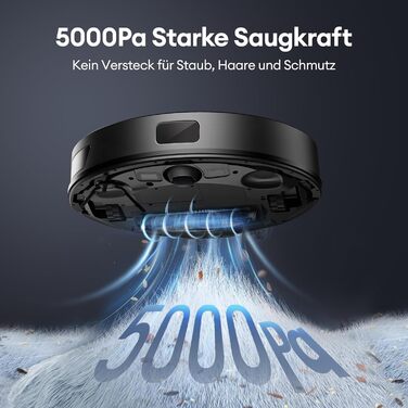 Робот-пилосос Ultenic T10 Lite з функцією миття, LiDAR-навігація, 5000Pa потужність всмоктування, 180 хвилин роботи, для шерсті тварин, килимів та твердих підлог